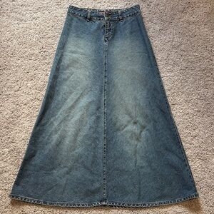 Zana Di Vintage Y2k Denim Jean Maxi Skirt